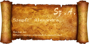 Szegő Alexandra névjegykártya